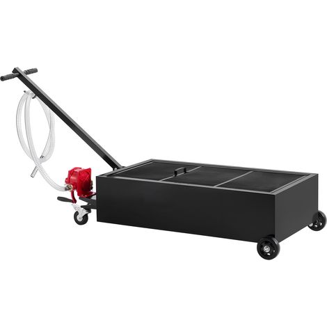 Bac de vidange d'huile extra-plat 94,6 L sur roulettes, pompe manuelle, tuyau 2,2 m, étanche, pour voitures, SUV et camions (1/5)