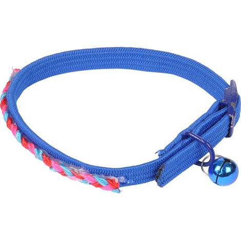 Katzenhalsband mit Glocke, 30 cm, geflochten, rosa
