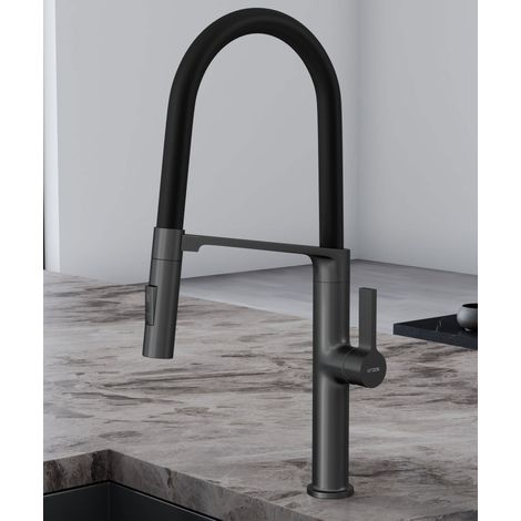 Miscelatore lavello moderno con doccetta - Gunmetal