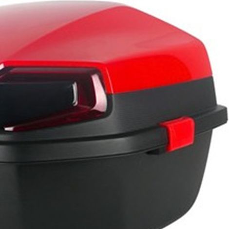 Coffre Arrière Moto Scooter Électrique Grande Capacité Surface Lisse Bicolore Rouge pour Véhicule Électrique (1/3)