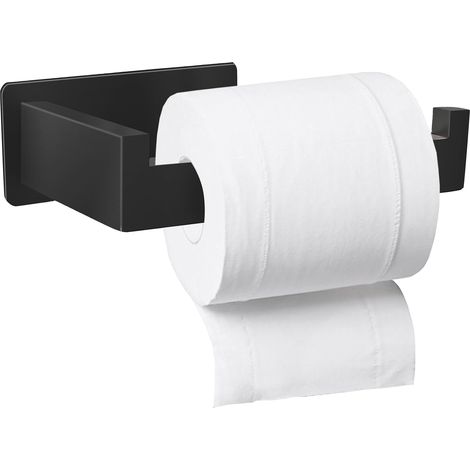 Porte Papier Toilette,Support Papier Toilette Porte Rouleau Papier Toilette Mural, Porte Papier Toilette Mural en Acier Inoxydable pour Cuisine et Salle de Bain, Noir (1/5)