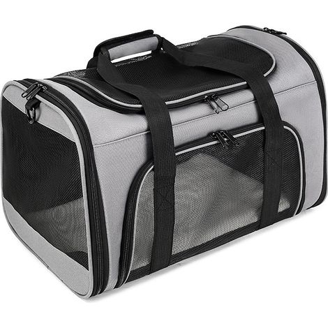 Sac de transport pour chat, coussin moelleux, sac en tissu portable pour un transport confortable, sac pliable pour les voyages en avion (1/4)