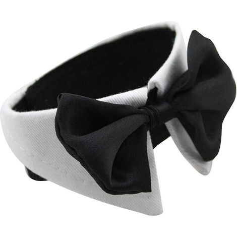 Hundefliege, Hochzeitshalsband, Haustierhalsband, verstellbare Fliege, geeignet für große Hunde, 1 Stück - weiß ()