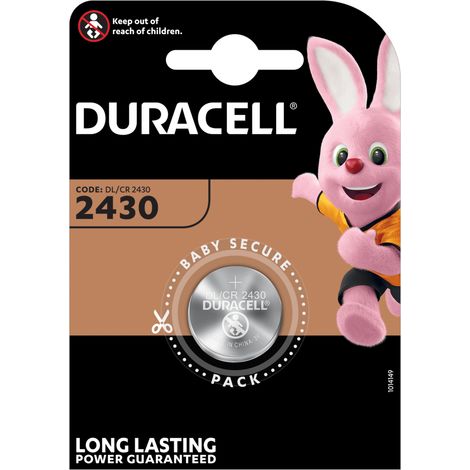 CR 2430 Batteria a Litio Duracell CR2430 3V DL2430 – Per Telecomandi, Chiavi Auto e Bilance