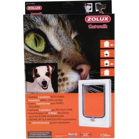 Zolux Gatera de policarbonato blanco para perros pequeños y gatos (1/2)