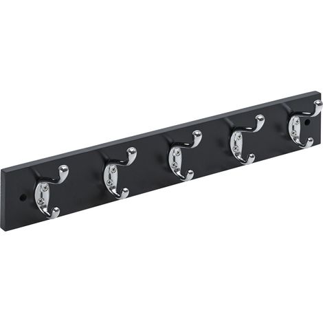 Hettich Garderobenleiste 5 Haken 50,0 x 8,0 x 7,5 cm schwarz Möbelbeschläge