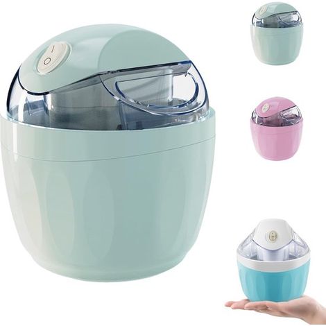 Máquina para hacer helados, Eléctrica, Helado casero, También se puede usar para hacer yogur helado y gelato, Compacta y portátil, Rosa (1/5)