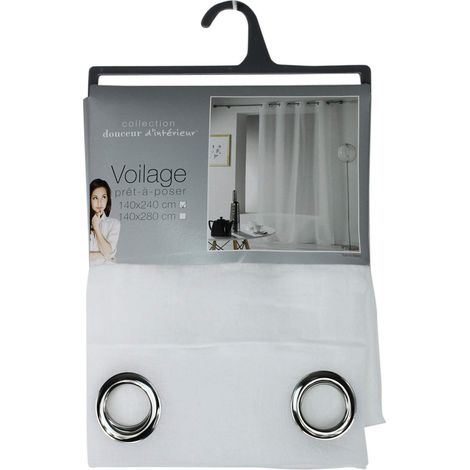 Douceur d' interno Telma Pannello a occhielli poliestere, Poliestere, bianco, 280x140x0.1 cm (1/3)