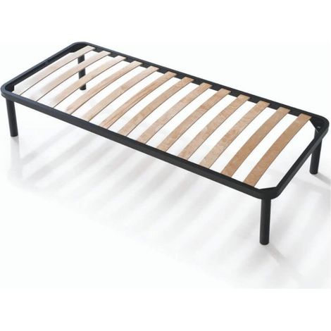 EVERGREENWEB - Rete Letto Singolo 80x190 a Doghe in Legno Ortopedica con 4 Piedi Smontabili, Struttura portante in Ferro Rinforzata, Base da Incasso per Tutti Tipi di Letti e Materassi - Modello Apple (1/5)