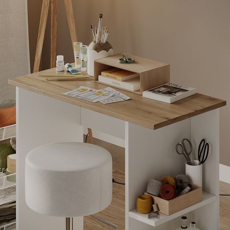 Escritorio Simple, Blanco/Artesano, 80 x 40 cm, Vicco