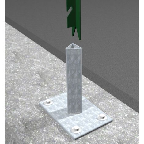 Supporto Zincato per Fissaggio a Terra per Palo a T (30X30X3,5)