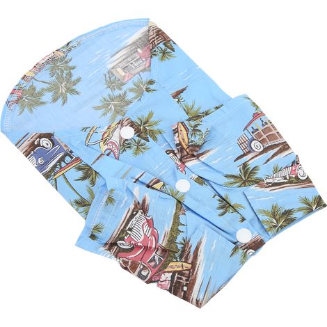 Chemise hawaïenne pour animaux de compagnie, respirante et confortable, avec imprimé plage hawaïen, idéale pour les camps d'été pour chiens et chats (taille M). (1/5)