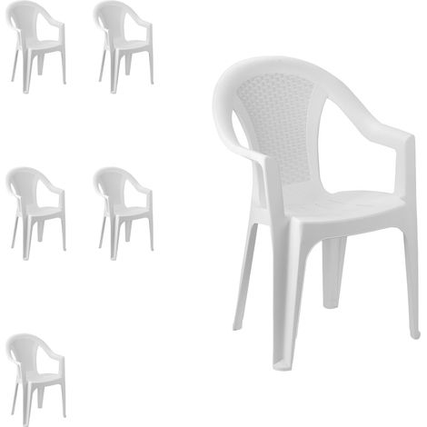 6 Stück Stapelstuhl Ischia Rattan-Optik Weiß-MISC128BI-6 (1/2)