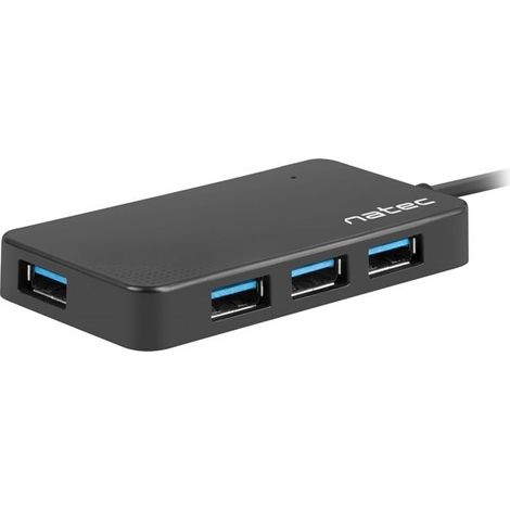 NATEC Hub USB 3.0 Moth (4 ports, noir) (1/2)