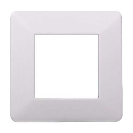 Plaque compatibles Vimar Plana 2 modules plastique couleur blanc Ettroit EV83201