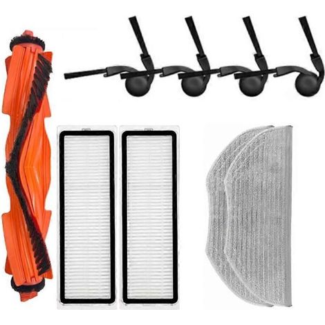 Kit de 9 pièces pour aspirateur robot Xiaomi S40/OV81 : brosse principale, brosse latérale, filtre HEPA et chiffon de nettoyage. (1/5)