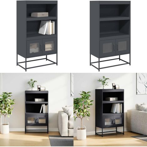 vidaXL Highboard Anthrazit 68x39x123 cm Stahl (1/5)