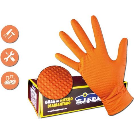 guante sifer nitrilo 9,5gr 8m diamantado naranja-lion c-50u t-xl (1/2)