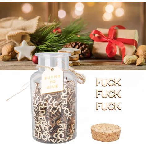 Lot de 100 décorations en bois transparent avec le mot anglais « FUCK », cadeau décoratif original. (1/5)