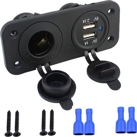 Dual USB Car Auto Cigarette Lighter Socket Splitter 12V Charger Power Adapter Outlet (1/5)