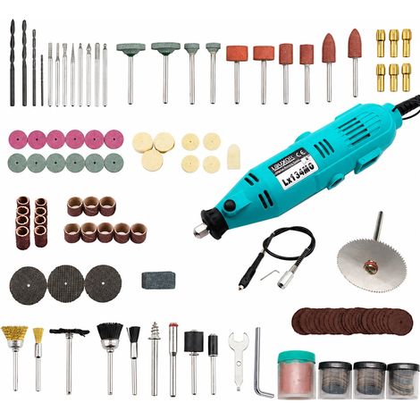 Outil rotatif 130W 240V, kit 121 pcs bois bricolage DIY