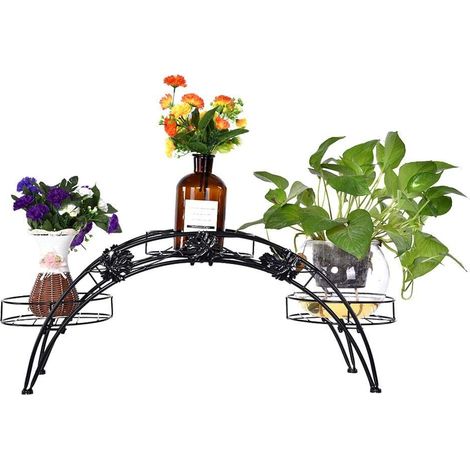 Iron Plant Stand, Rustproof Floor Flower Pot Holder with Galvanized Iron Construction for Garden, Patio and Living Room Decoration (1/5)