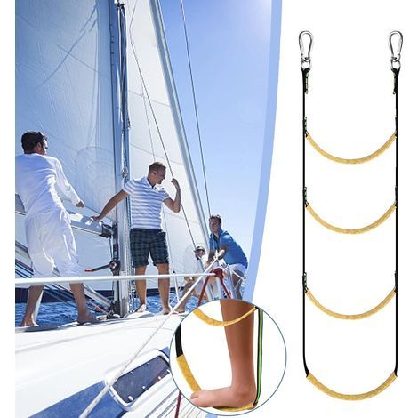 4-stufige Seilleiter für Boote – abnehmbar, für Schlauchboote, Kajaks, Jetskis, Kanus, Bootssicherheit (1/5)