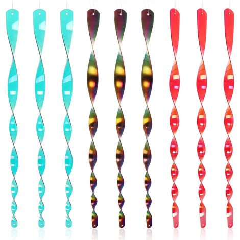 9X Pendentif Anti-Oiseaux, Spirale Réfléchissante, Plastique Robuste, Pour Jardin Et Balcon (1/5)