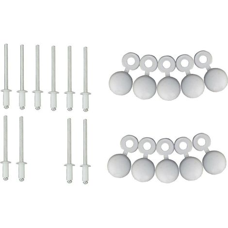 Cyclingcolors – Lot de 10 rivets 4mm – Longueur 16mm – Avec 10 caches en plastique pour plaque immatriculation remorque voiture