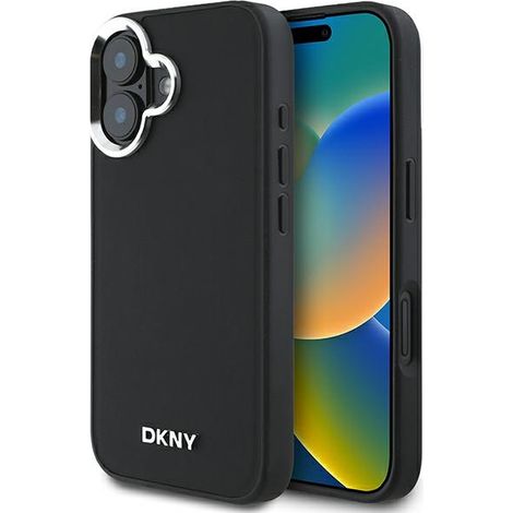 iPhone 16 Hülle dkny MagSafe Schwarz Silbernes Logo (1/5)