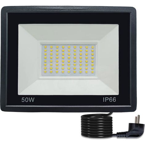 Projecteur Exterieur Led 50W Spot Led Extérieur Avec Prise Mâle Ip66 Etanche Eclairage De Sécurité Avec 3M Câble,Super Lumin[CA79] (1/5)