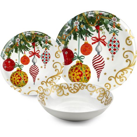Fade servizio piatti Xmas Gift porcellana fine 18 pezzi