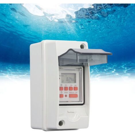 Interrupteur minuterie 7 jours 28 horaires de marche et d'arrêt programmables Affichage LCD Interrupteur minuterie numérique avec boîtier étanche AC85-265V--Trimec (1/4)