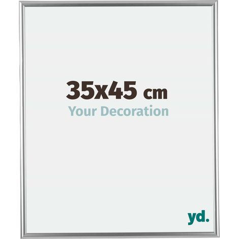 yd. - Cadre photo 35x45 - Argent - Plastique - Bordeaux