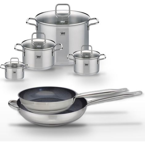Lot Poêles 28cm & 32cm Elo Profi Therm Platinum et Faitouts Inox Elo Citrin (1/5)