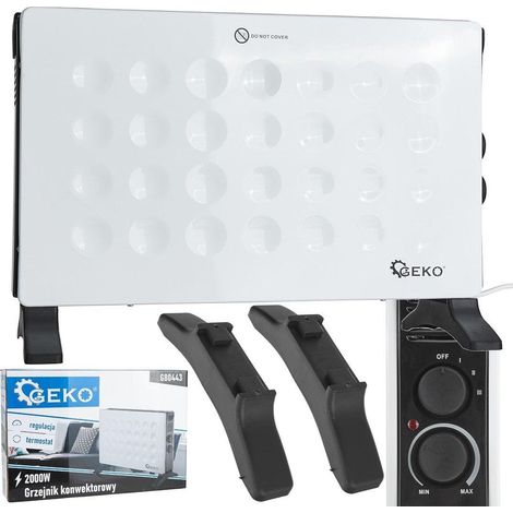 Geko Modern-Elegant Radiatore Elettrico Bianco 2000W