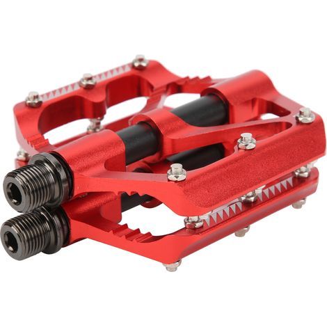 Pédales VTT en Alliage d'Aluminium 3 Roulements - Accessoires Vélo de Montagne Rouge Durables (1/5)