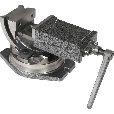 Tornillo de banco con base giratoria de 360°, gran fuerza de sujeción, color gris. (1/2)