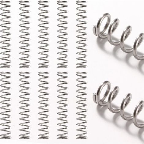 10 Pieces 1.2 x 10 x 60 mm Compression Springs, Stainless Steel Compression Springs, Stainless Steel Compressed Helicoid Springs, for Repairs