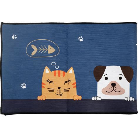 Tapis de sol antidérapant polyester motif os amusant 40x60cm confortable résistant à l'usure pour cuisine salle de bain entrée (1/5)