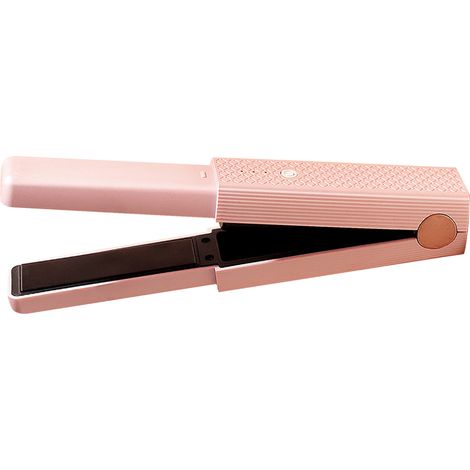 Fer à lisser portable sans fil 18 W, 3 niveaux de température, rechargeable, pour la maison, rose (1/4)