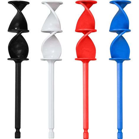 4 pièces Mélangeurs époxy pour Perceuse Avec d'extension,palette de mélange d'agitateur de peinture pour foret 1/4,mélangeur de peinture réutilisable pour résine,peinture (1/5)
