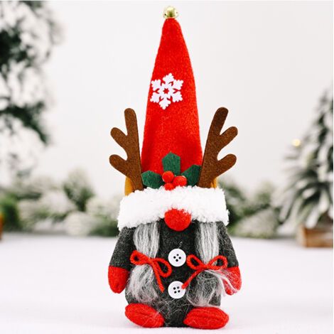 BUNTHAUS Autres décorations de Noël, ornements de gnomes de Noël, gnomes du Père Noël, décorations de Noël, ornements du père Noël, poupées en peluche(Poupée femme bois) (1/5)