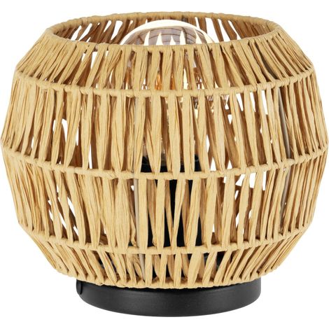 Lampada Scrivania Rustico Country Sheldon Acciaio Nero Effetto Legno 1 Luce E27