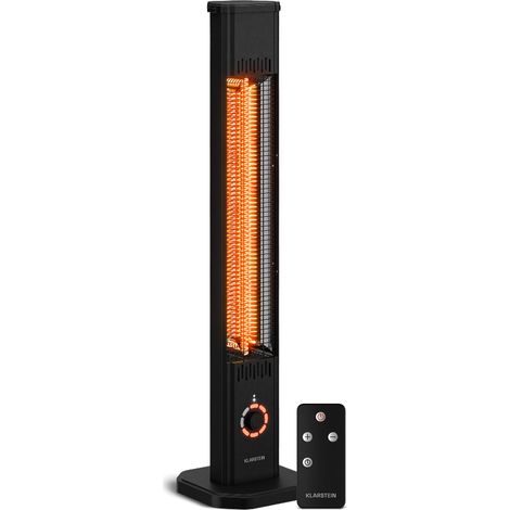 Klarstein Infrarotheizung Standgerät 2000W – 8 Stufen, Fernbedienung, Timer, IP65, Kippschutz, Wandmontage & Standfuß, leise, für Außenbereich bis 15 m², Infrarot Heizung