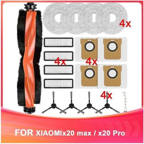 Zubehör für den Xiaomi X20 Max / X20 Pro Saugroboter: Hauptbürste, Reinigungstücher, Staubbeutel und Filter. (1/5)