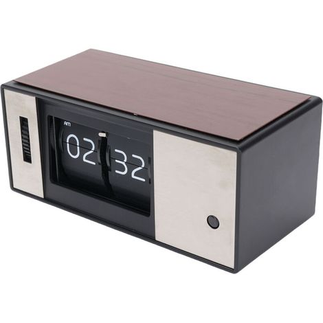 Orologio meccanico digitale pieghevole retrò, con luce LED automatica, a batteria, per la decorazione di casa e ufficio, 12 ore -Crezuo