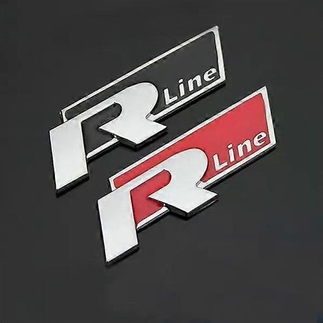 2 Stück Auto-Kofferraum-Metall-R-LINE-Emblem-Aufkleber (1/5)