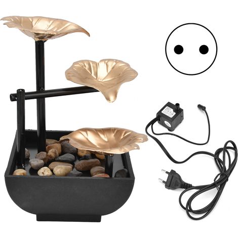 Fontaine de bureau zen avec eau courante pour décoration Feng Shui - Bureau ou maison - Branchement EU 220-240V (1/5)