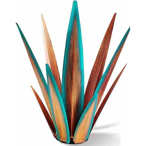 Grid Cool – Sculpture en métal d'agave 55 cm – Décoration intérieure et extérieure peinte à la main – Résistante aux intempéries – Idéale pour patio